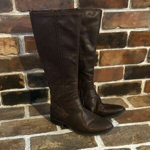 Brown Leather Knee-High Boots